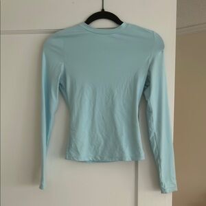 Light Blue Bodycon Long Sleeve Women's Top